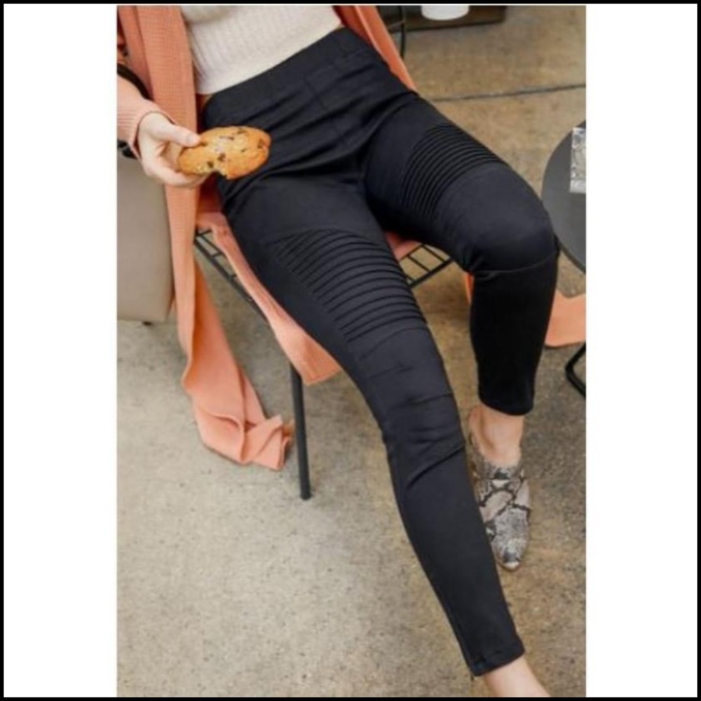 Black moto jeggings